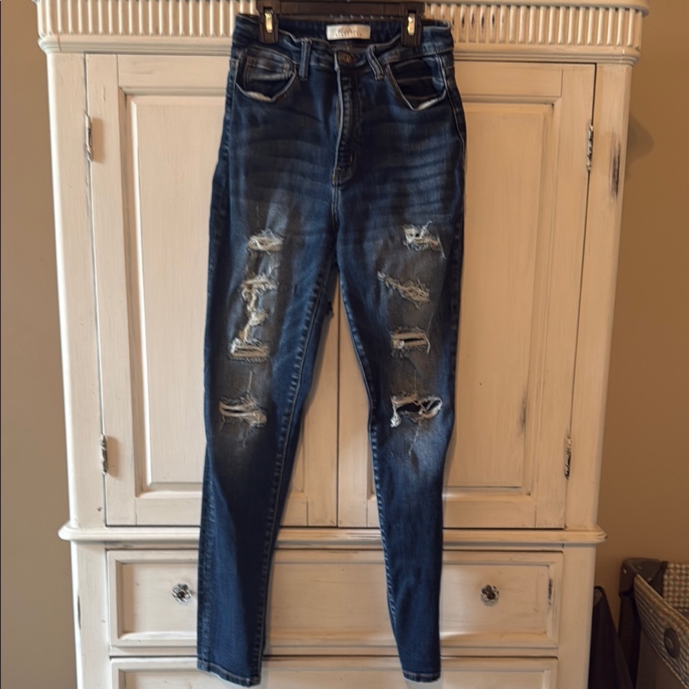 KanCan High Rise Blue Distressed Jeans